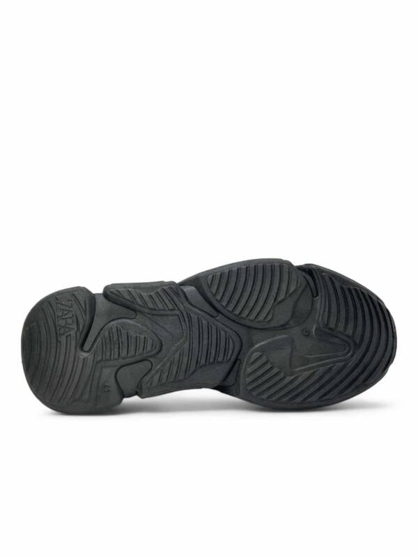 Knit Fabric High-Top Sneakers Black - Image 6